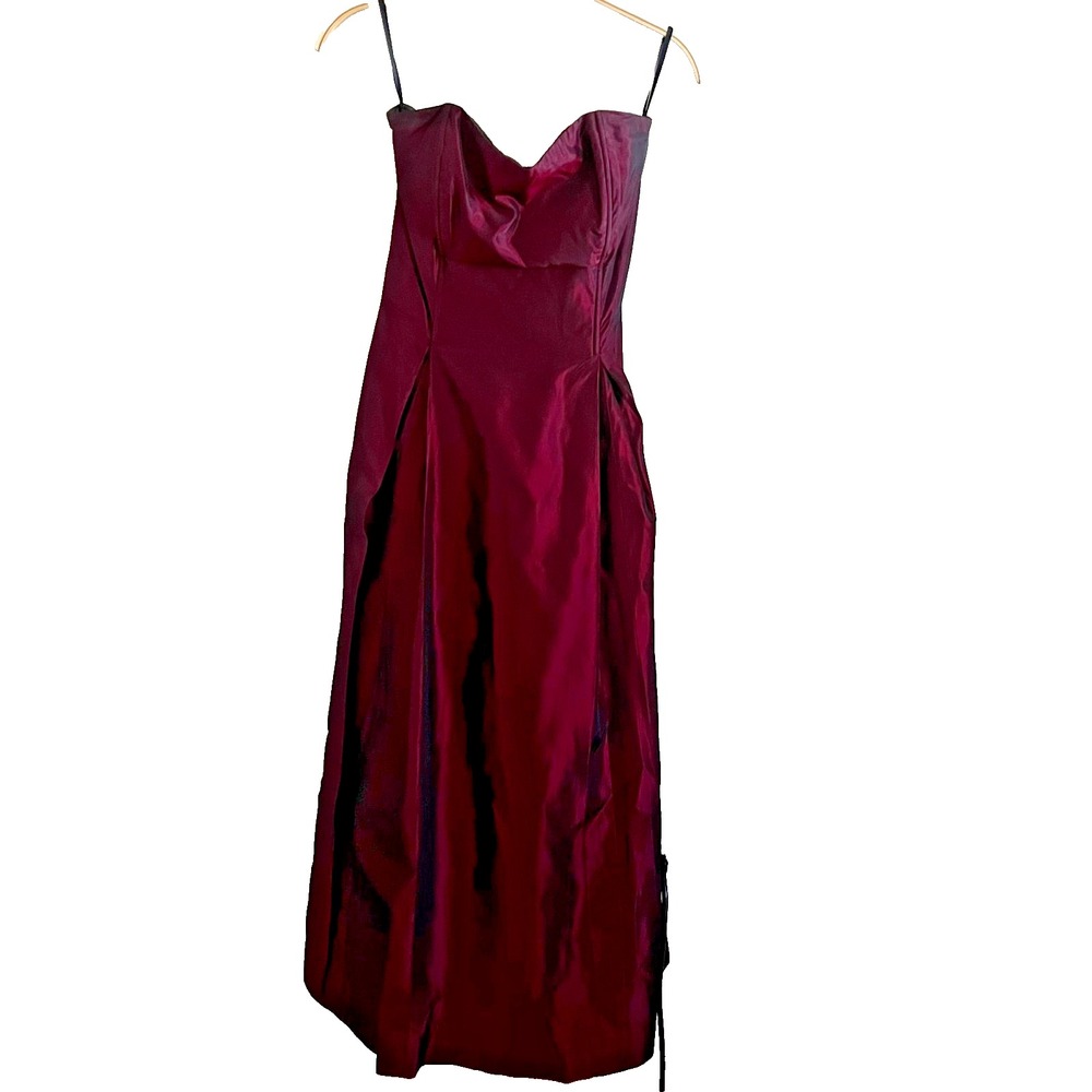 Vtg Jessica McClintock Gunne Sax 90s‎ Whimsigoth Maroon Corset Gown Size 9 EUC